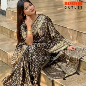 Japani Silk Saree - JS-13 (Black)